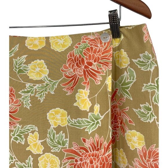 Worthington Women Floral Skirt Size 14 Silk Midi Wrap Pink Brown NWT New - Picture 6 of 8